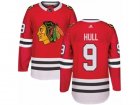 Mens Adidas Chicago Blackhawks #9 Bobby Hull Authentic Red Home NHL Jersey