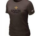 Women New Orleans Sains Brown T-Shirt