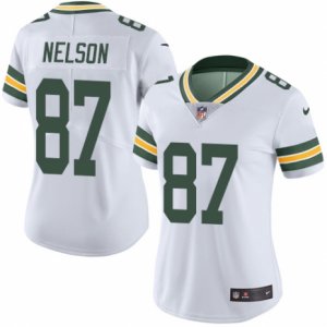 Women\'s Nike Green Bay Packers #87 Jordy Nelson Limited White Rush NFL Jersey