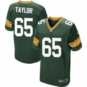 Mens Nike Green Bay Packers #65 Lane Taylor Elite Green Team Color NFL Jersey