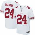 Mens Nike San Francisco 49ers #24 Shaun Draughn Elite White NFL Jersey