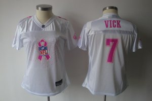 women nfl philadelphia eagles #7 vick white[breast cancer awareness]