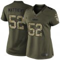 Women Nike Green Bay Packers #52 Clay Matthews Green Salute to Service Jerseys