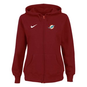 Women NEW Miami Dolphins Ladies Tailgater Full Zip Hoodie red