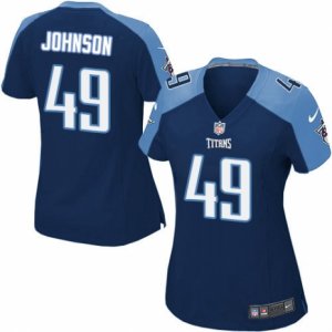 Women\'s Nike Tennessee Titans #49 Rashad Johnson Limited Navy Blue Alternate NFL Jersey