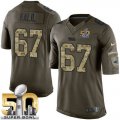 Youth Nike Panthers #67 Ryan Kalil Green Super Bowl 50 Stitched Salute to Service Jersey