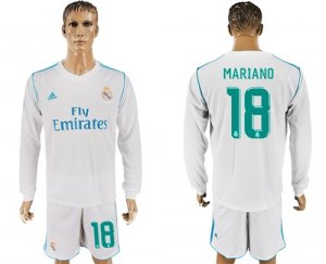 2017-18 Real Madrid 18 MARIANO Home Long Sleeve Soccer Jersey