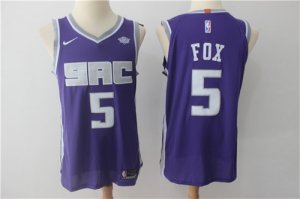 Kings #5 De\'Aaron Fox Purple Nike Authentic Jersey