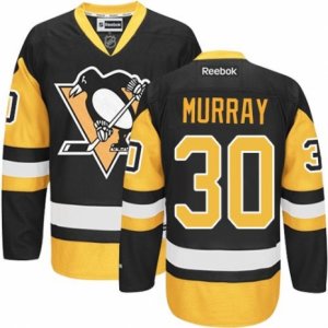 Youth Reebok Pittsburgh Penguins #30 Matt Murray Premier Black Gold Third NHL Jersey