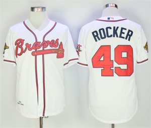 Braves #49 John Rocker White Throwback Jersey