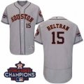 Astros #15 Carlos Beltran Grey Flexbase Authentic Collection 2017 World Series Champions Stitched MLB Jersey