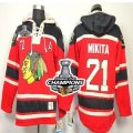 nhl jerseys chicago blackhawks #21 mikita red[pullover hooded sweatshirt patch A][2013 Stanley cup champions]