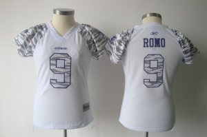 women nfl dallas cowboys #9 romo field flirt fashion white[zebra]