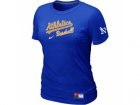 women Oakland Athletics Nike Blue Short Sleeve Practice T-Shirt