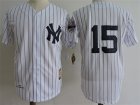 New York Yankees #15 Thurman Munson White Cooperstown Collection Throwback Jersey