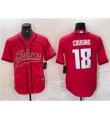 Men's Atlanta Falcons #18 Kirk Cousins Red With Cool Base Baseball Stitched