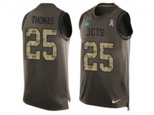 Nike New York Jets #25 Shamarko Thomas Limited Green Salute to Service Tank Top NFL Jersey