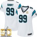 Women Nike Panthers #99 Kawann Short White Super Bowl 50 Stitched Jersey