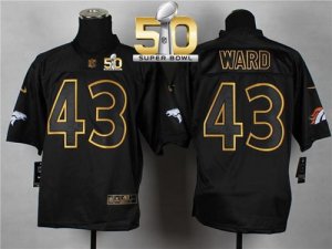 Nike Denver Broncos #43 T.J. Ward Black Gold No. Fashion Super Bowl 50 Men Stitched NFL Elite Jersey