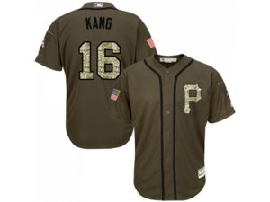 Youth Pittsburgh Pirates #16 Jung-ho Kang Green Salute to Service Stitched MLB Jersey