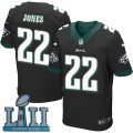 Men Nike Philadelphia Eagles #22 Sidney Jones Black 2018 Super Bowl LII Elite Jersey