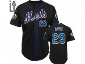 MLB New York Mets #29 Ike Davis Black Cool Base[50th Anniversary Patch]