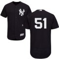 Men's Majestic New York Yankees #51 Bernie Williams Navy Flexbase Authentic Collection MLB Jersey