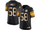 Mens Nike Steelers #58 Jack Lambert Black Stitched NFL Limited Gold Rush Jersey