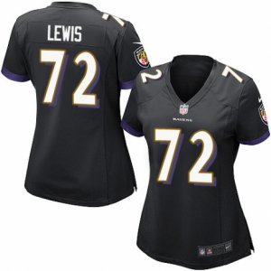 Women\'s Nike Baltimore Ravens #72 Alex Lewis Limited Black Alternate NFL Jersey