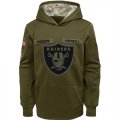 Oakland Raiders Nike Youth Salute to Service Pullover Performance Hoodie Green