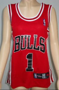 women nba Chicago Bulls #1 rose red