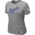 Women MLB Kansas City Royals L.Grey Nike Short Sleeve Practice T-Shirt