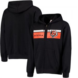 Cincinnati Bengals Majestic Touchback Full Zip Hoodie Black