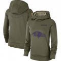 Baltimore Ravens Nike Womens Salute to Service Team Logo Performance Pullover Hoodie Olive