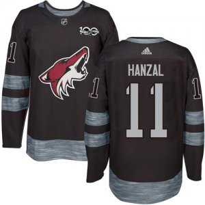 Mens Phoenix Coyotes #11 Martin Hanzal Black 1917-2017 100th Anniversary Stitched NHL Jersey