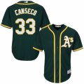 Men's Majestic Oakland Athletics #33 Jose Canseco Authentic Green Alternate 1 Cool Base MLB Jersey