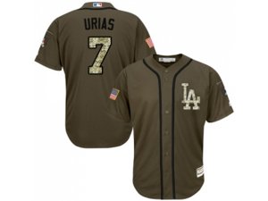 Youth Los Angeles Dodgers #7 Julio Urias Green Salute to Service Stitched MLB Jersey