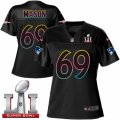 Womens Nike New England Patriots #69 Shaq Mason Game Black Fashion Super Bowl LI 51 NFL Jersey