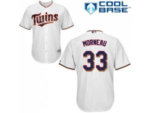 Youth Minnesota Twins #33 Justin Morneau White Cool Base Stitched MLB Jersey