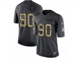 Mens Nike New York Jets #90 Dennis Byrd Limited Black 2016 Salute to Service NFL Jersey