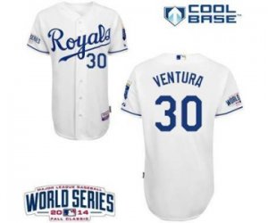 2014 world series mlb jerseys kansas city royals #30 ventura white