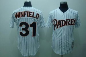 mlb san diego padres #31 winfield m&n white(black strip)