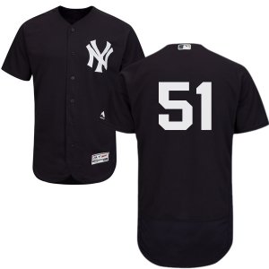 Men\'s Majestic New York Yankees #51 Bernie Williams Navy Flexbase Authentic Collection MLB Jersey
