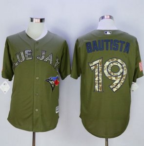 MLB Men Toronto Blue Jays #19 Jose Bautista Green Camo New Cool Base Stitched Jersey