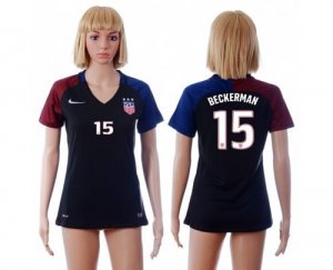 Womens USA #15 Beckerman Away Soccer Country Jersey