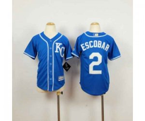 Youth mlb jerseys kansas city royals #2 escobar blue[2014 new]