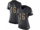 Women Nike San Francisco 49ers #16 Joe Montana Limited Black 2016 Salute to Service NFL Jersey