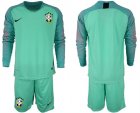 2018-19 Brazil Green Long Sleeve Soccer Jersey
