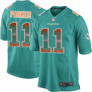 Mens Nike Miami Dolphins #11 DeVante Parker Limited Aqua Green Strobe NFL Jersey