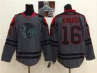 NHL Chicago Blackhawks #16 Marcus Kruger Charcoal Cross Check Fashion 2015 Stanley Cup Champions jerseys